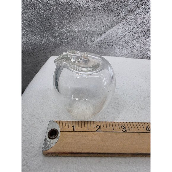 Apple & Pear Clear Glass Figurines  3 Inches - Picture 4 of 10